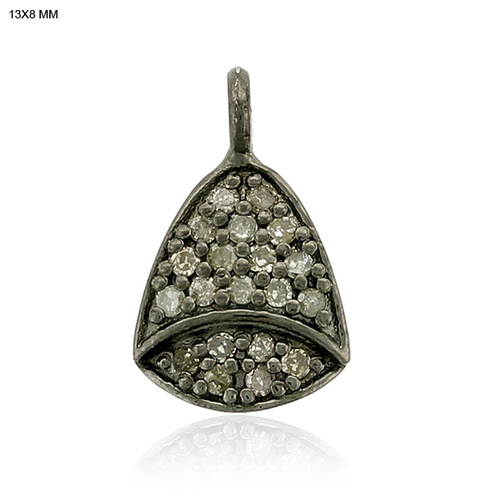 Diamond Pave Bell Charm Pendant - .925 Sterling Silver, 10-15 mm | Elegant Design, Diamond Pave, Luxury Jewelry