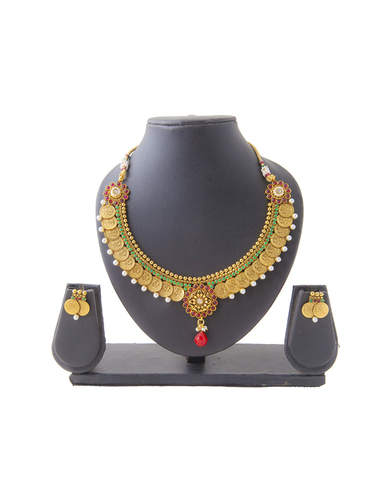 Antique Fashion Yellow Gold Polki Necklaces