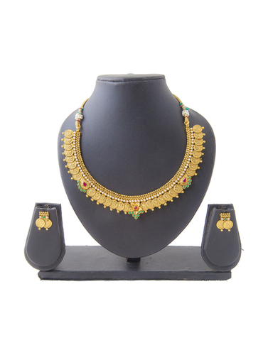 Antique Traditional Coparr Polki Necklaces