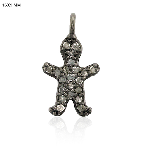 Diamond Designer Silver Charm Pendant