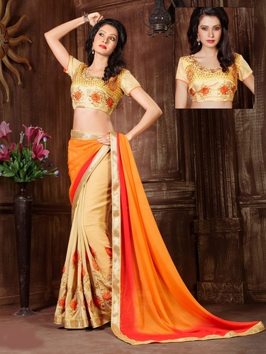 Chiggon, georgette exclusive saree