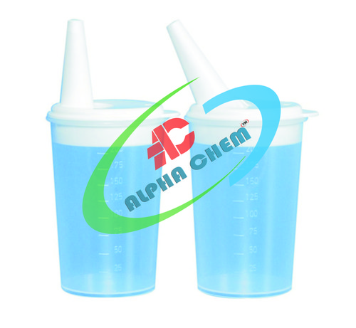 Feeding Cup, Adult - Polypropylene 200ml Blue, Wide Mouth Lid, Graduated, Autoclavable, Easy Grip