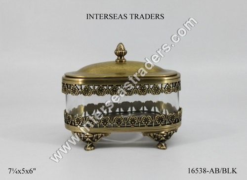 Decorative Brass Box with Lid
