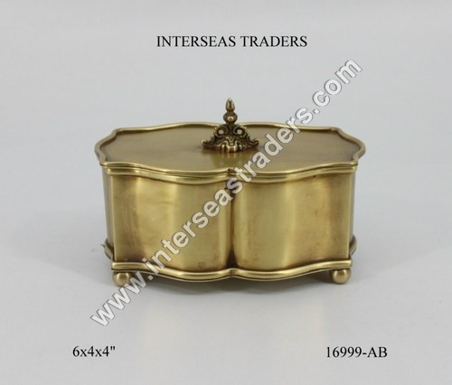 Lacquered Brass Box with Lid