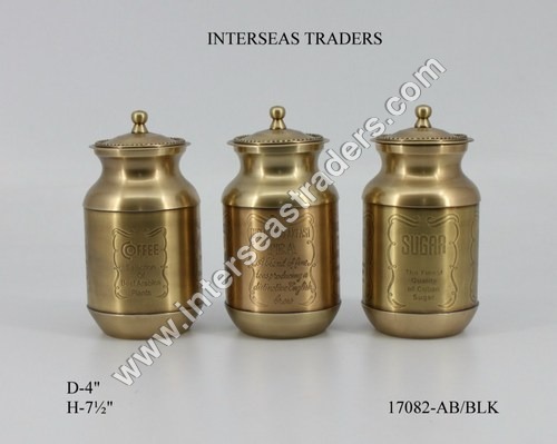 Brass Container with lid set of 3