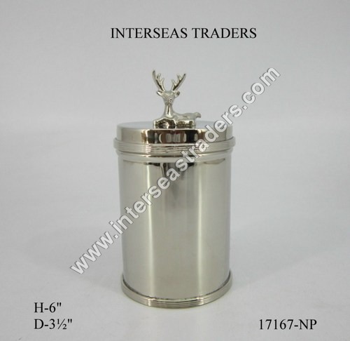 Nickle Plated Brass Box with Lid
