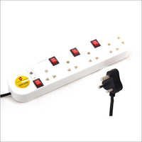 Spike Guard - Fireproof Abs Material, 5 Outlets With Universal Socket | Surge Protector, Compatible With Worldwide Plug, Max Load 6 Amps, 6 Months Warranty, White And Red Color