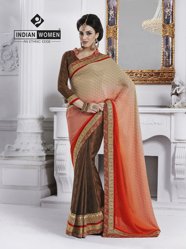Embellished Jacquard Heavy Saree Online Shopping - Silk Jacquard 5.5m, Coffee Fancy Jacquard Blouse 0.90m | Elegant Design, Luxury Feel, Stylish Look