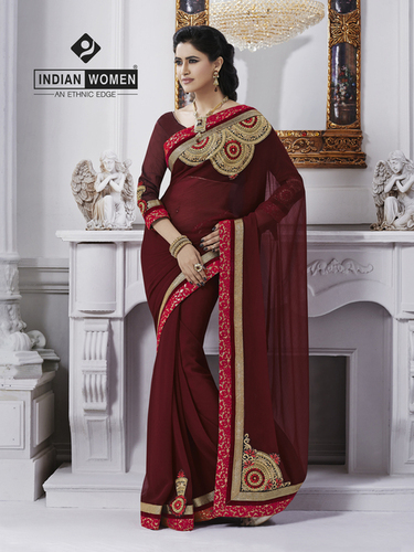 Chiffon Heavy Embroidered Lehenga Sarees