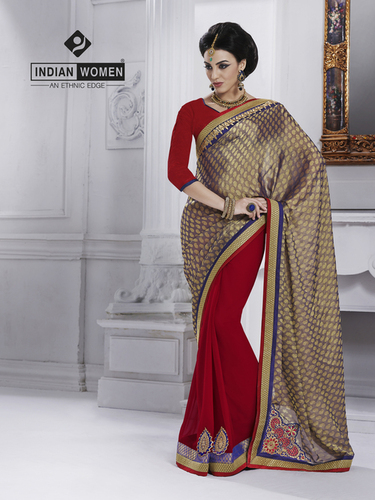 Shining Gold Crepe Jacquard Online Shopping Sarees