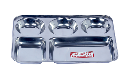 Stainless Steel Square Compartment Plate