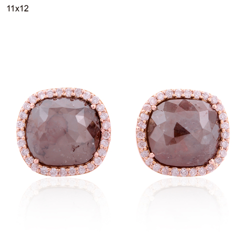 Ice Diamond Gold Stud Earrings