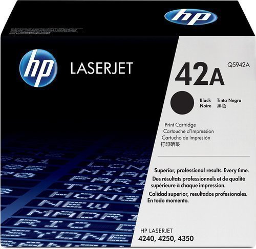 HP Q5942A 42A Black Laser Toner Cartridge - 10,000 Page Yield, Compatible with HP LaserJet 4240/4250/4350 Series, Easy Install, Sharp Text, Reliable Printing
