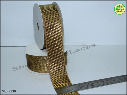 Jacquard Lace Borders - Polyester, 25-50mm, Gold | Elegant Design, Intricate Pattern, Durable, Versatile Use