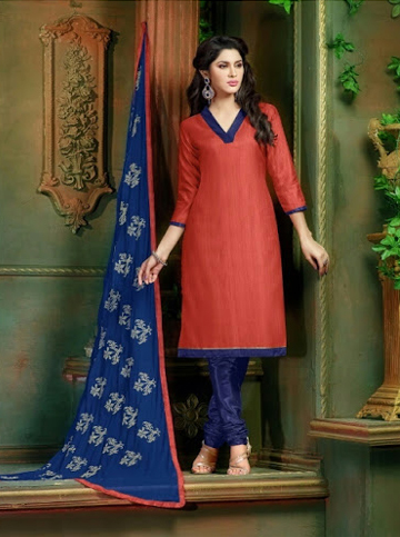 Portland and Dark Blue Trendy Cotton Suit