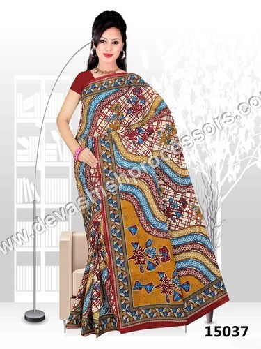 Printed Cotton Saree With B P