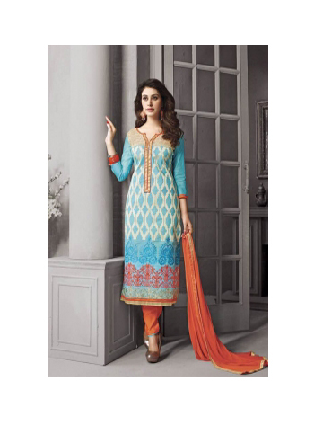 Blue and Red Orange colour suit