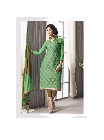 Green-and-Peanut-Colour-Cotton-Suit