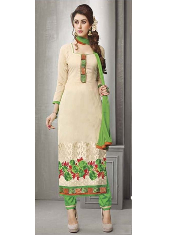 Ivory-and-Green-Straight-Cut-Cotton-Suit