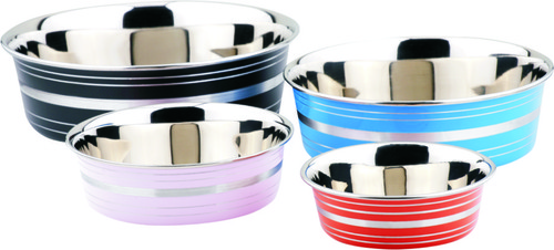 Premium Feeding Bowl Colored Stripe