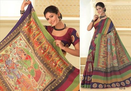Multicolored khadilk silk cotton saree