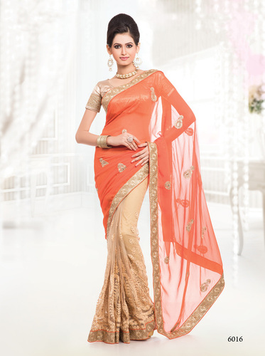 Half & Half Chiffon Saree