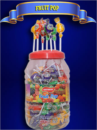 Fruit Lollipops - Assorted Fruits Variety Pack, Sweet Treat in Convenient Red Jar