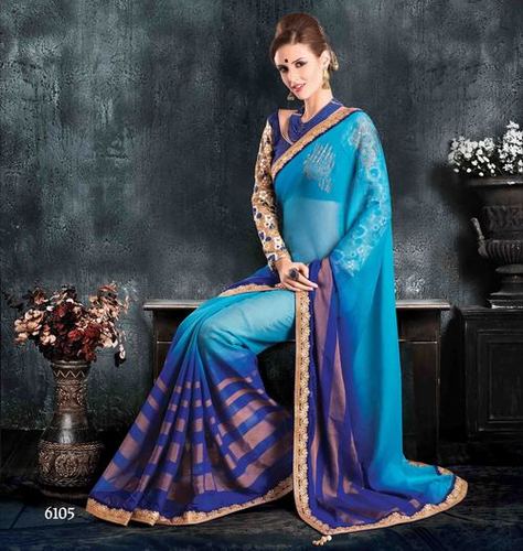 Georgette Jacquard Saree