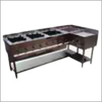 Three Burner Gas Stove - Stainless Steel, 72x36x30 Inches | Commercial Use, Durable Build, Efficient Cooking, Easy Cleaning, Smooth Operation