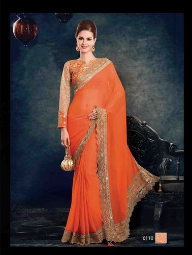 mirror work saree