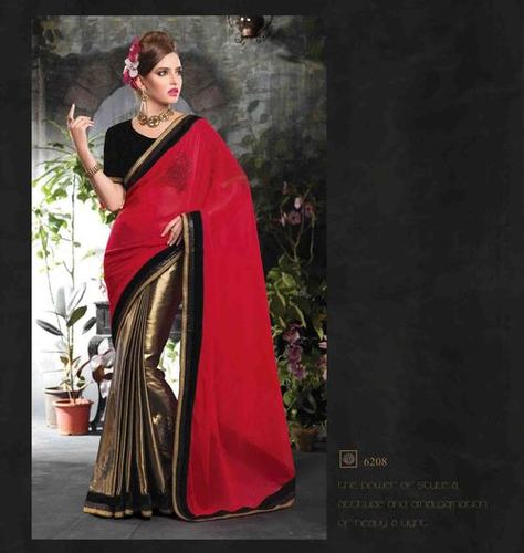 beautiful mettalic saree