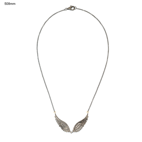 Pave Diamond Feather Necklace