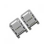 Sim Card Holder - Metal 10.5x7mm Silver, Surface Mount 6 Pin Socket, Secure Interface