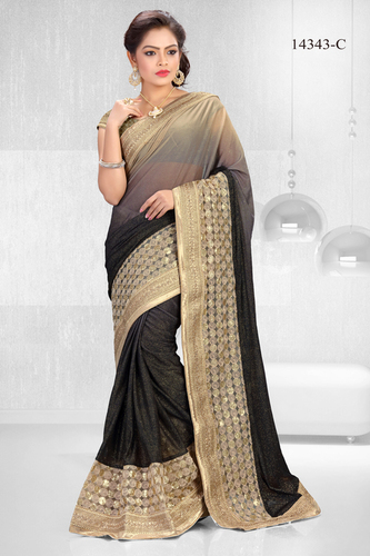 Lycra Saree with Black Colour