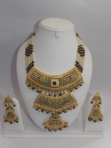 JADAU SETS - Gold-Plated, 16 Inches, 50 Grams | Pearls, Cubic Zirconia, Elegant Design, Velvet Box Packaging
