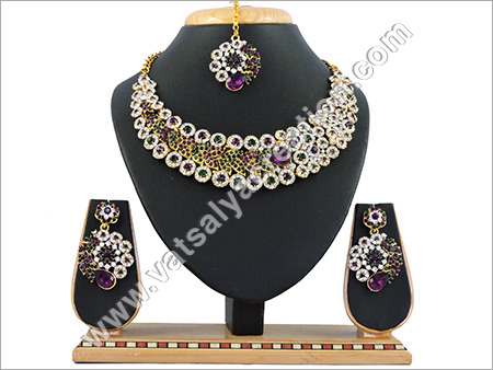 Pink Stone Necklace Set
