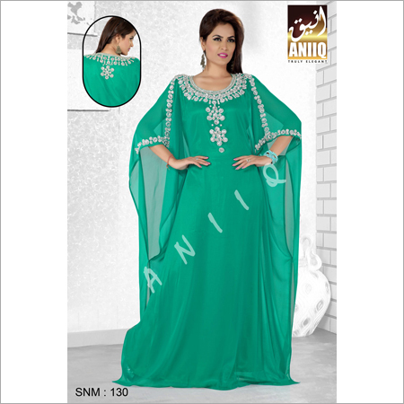 Hand Embroidered Pure Silk Kaftan