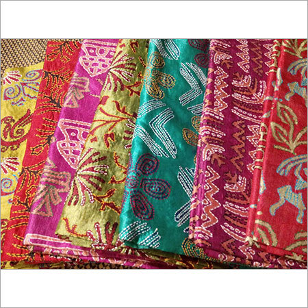 Cotton Silk Hand Printed Sarees