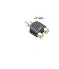 Rca To 2 Rca Sockets Adaptor - Pvc Material , 6 Months Warranty | Ax Brand Quality Assurance