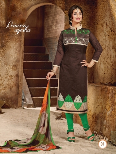 Latest Chanderi Salwar Kameez