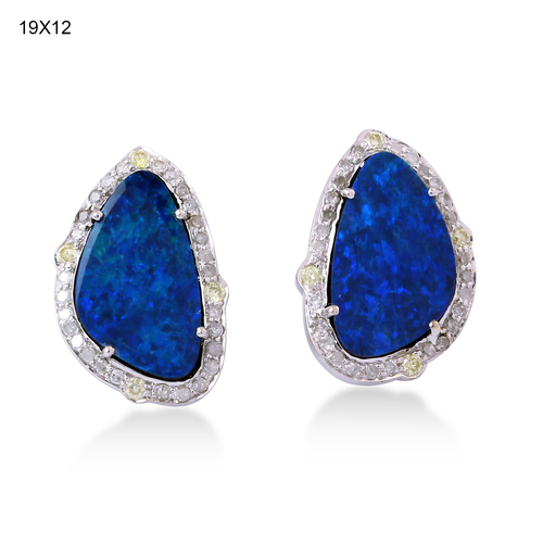 Opal Doublet Stud Earring