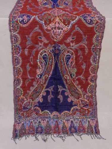 Woollen Embroidered Shawls - Wool, 70x20 Inches, Red | Hand-Embroidered, Soft, Elegant Design, Warmth, Unique Pattern
