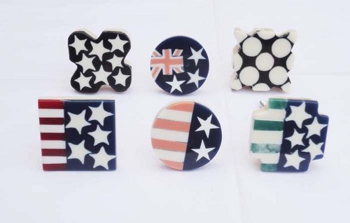 Country Flag Resin Door Knob
