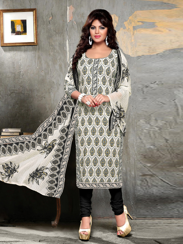 Casual Printed Cotton Dress Material
