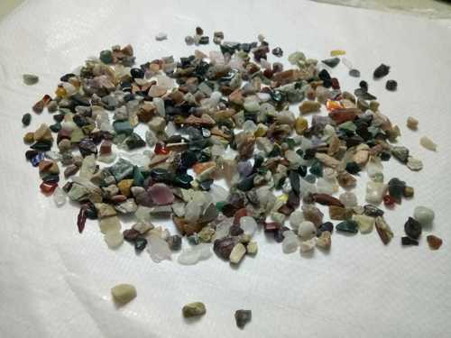 Solid Mix color aquarium special grade 7-15 mm agate stone natural chips with machine polished pebbles