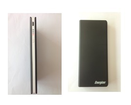 Polymer Battery Type Power Bank - 150x80x15mm, White/Black, 10000mAh | Double USB, Flashlight, Short Circuit Protect, Auto Power Off
