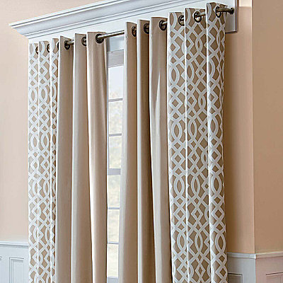 Brown And White Printed Curtain