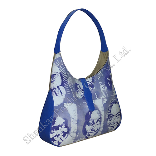 Handmade Batik Shoulder Bag with Leather combination