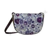 Canvas Shoulder Bag with Hand Batik Print