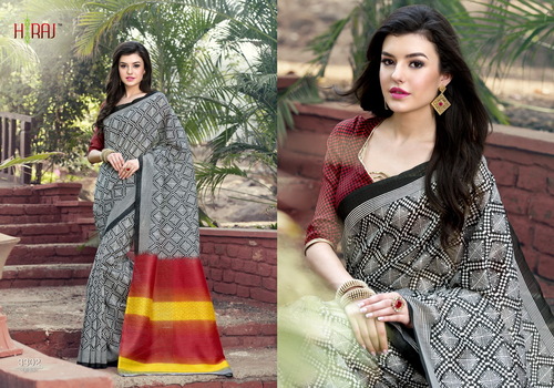 Lilan Poly Cotton Printed Sarees